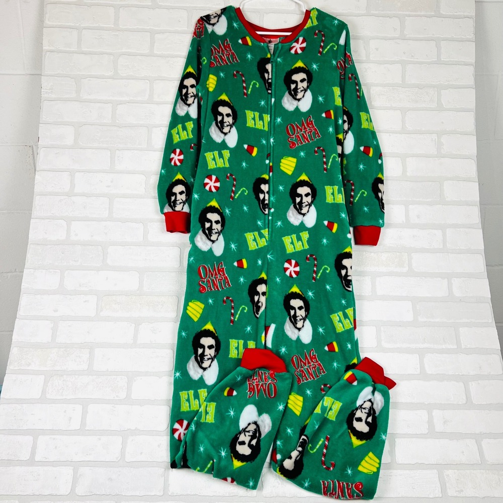Elf Movie Buddy the Elf Fleece Union Suit Green Dew LZ40908CC Adult Size L 12-14
